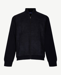 Baileys - Vestjasje - Met rits en zakken - Suèdine met breisel - Marineblauw