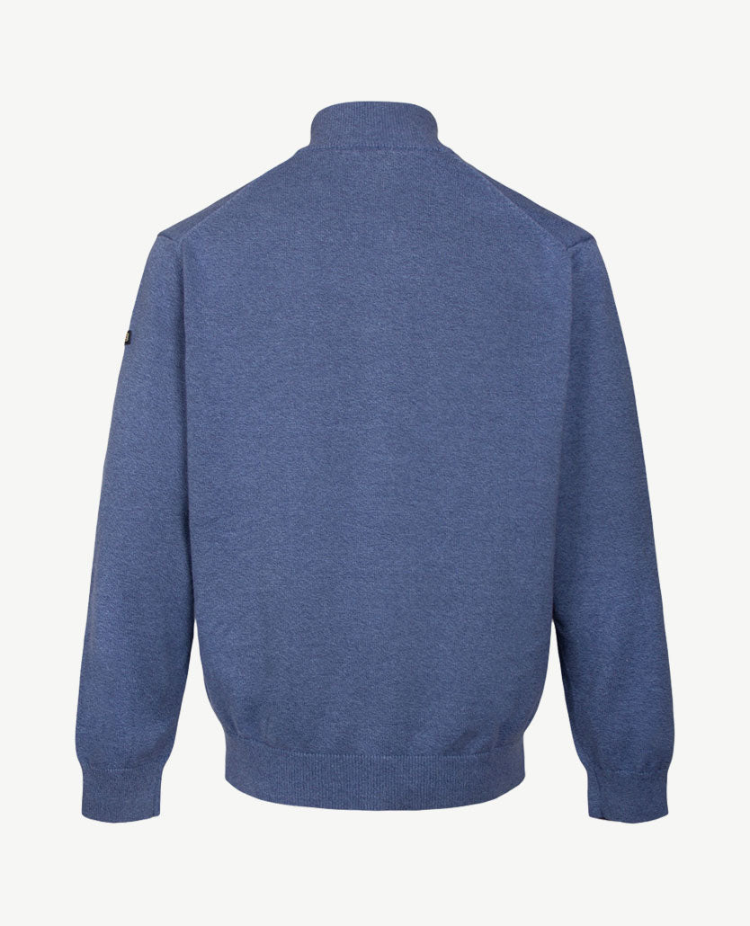 Baileys  - Vest - Gebreid - Met rits en zakken - Mêlée - Licht kobalt