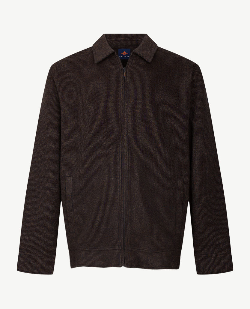Baileys - Herenvest met kraag - Met rits en zakken - Two tone - Navy met cognac