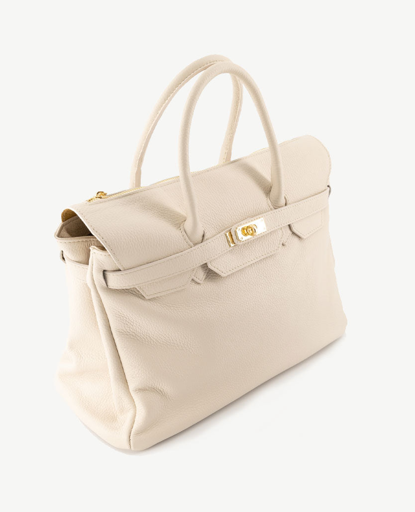 Tas - Birdie Large - Leer - Licht beige