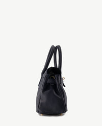Tas - Birdie Klein - Leer - Navy zijkant