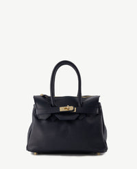 Tas - Birdie Klein - Leer - Navy voorkant
