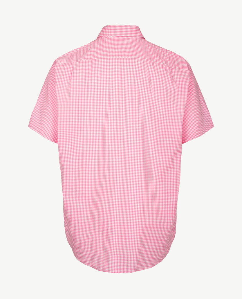 Brax - Dan C - Overhemd in ruitje - Rose wit
