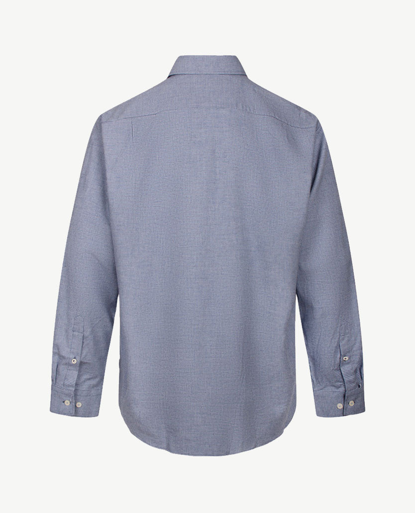 Brax - Daniel C - Flanel - pied de poule - Blauw met wit