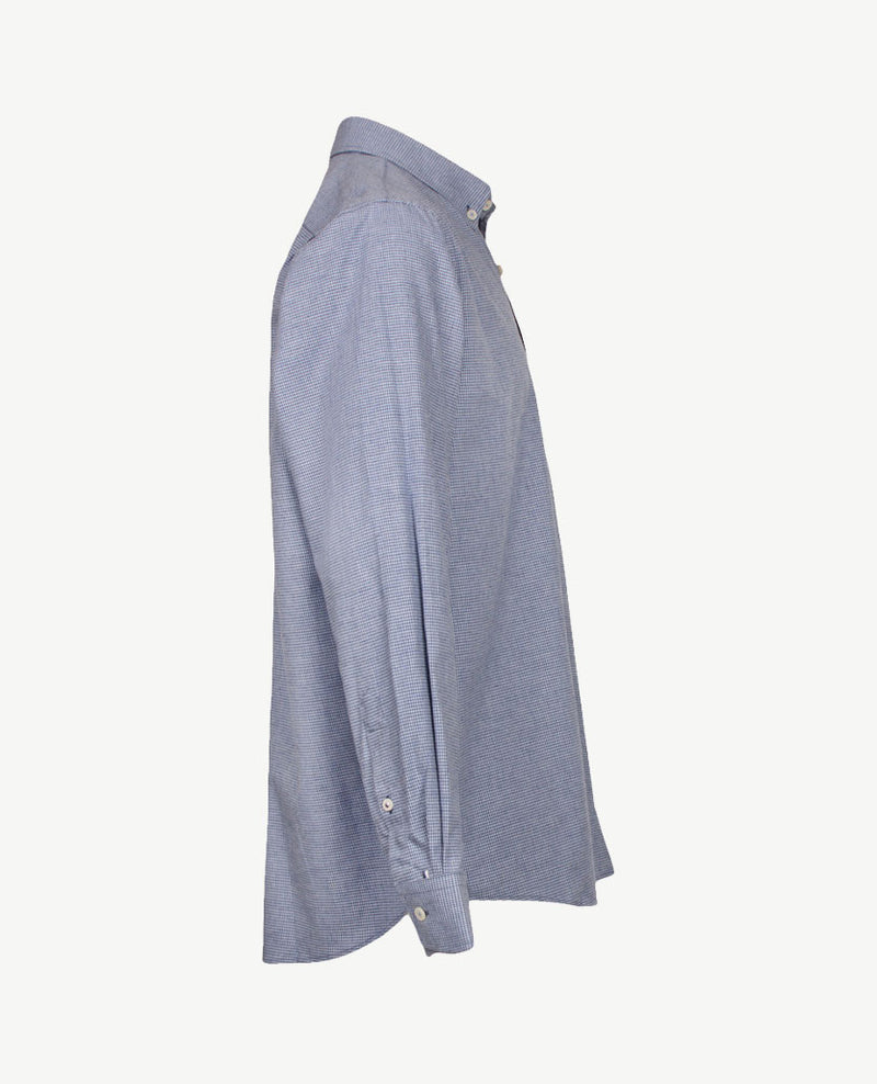 Brax - Daniel C - Flanel - pied de poule - Blauw met wit