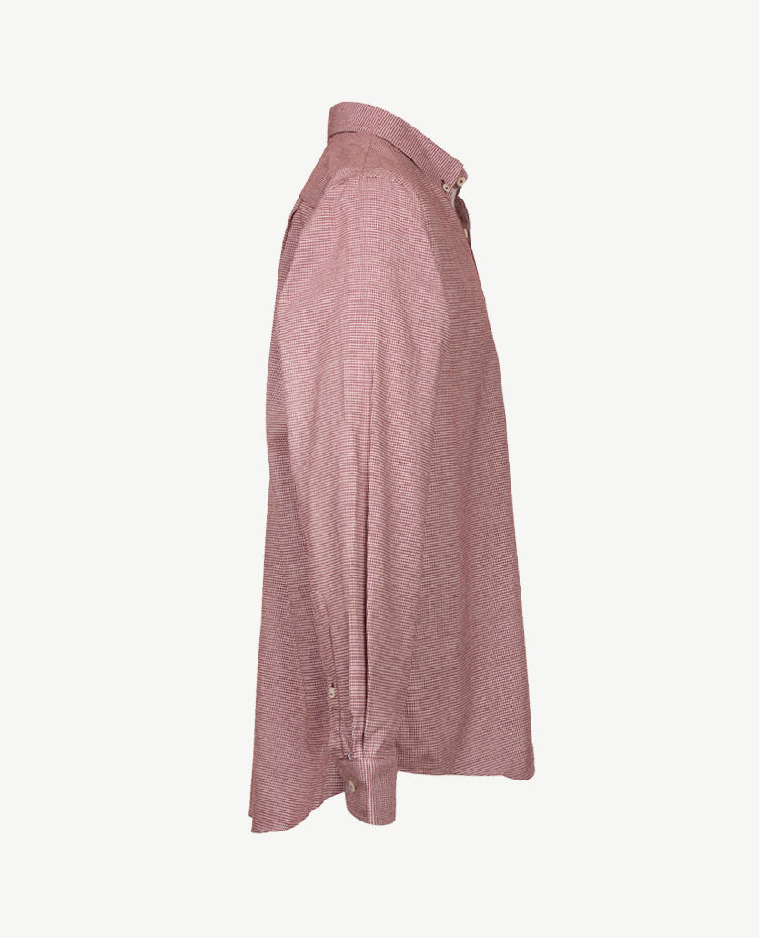 Brax - Daniel C - Flanel - pied de poule - Donker rood met wit