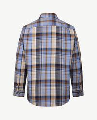 Brax - Daniel C - Flanel - Grote ruit met blue, bruin, beige navy en wit