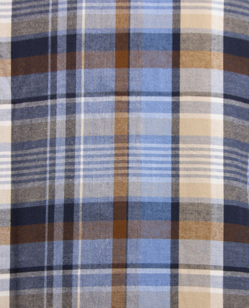 Brax - Daniel C - Flanel - Grote ruit met blue, bruin, beige navy en wit