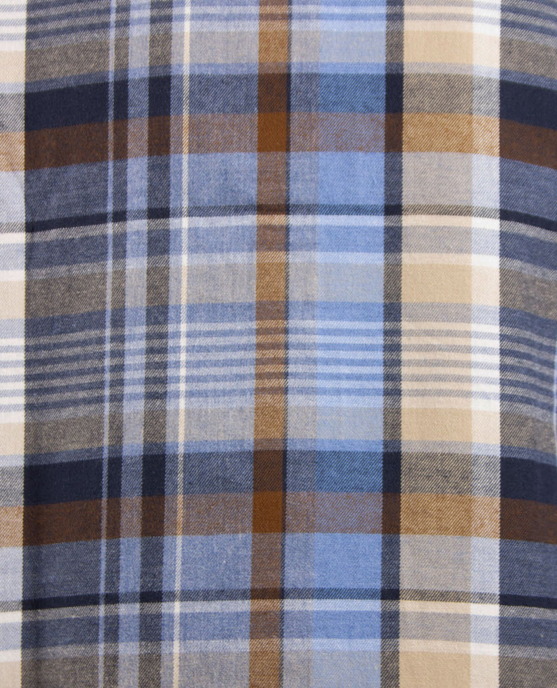 Brax - Daniel C - Flanel - Grote ruit met blue, bruin, beige navy en wit