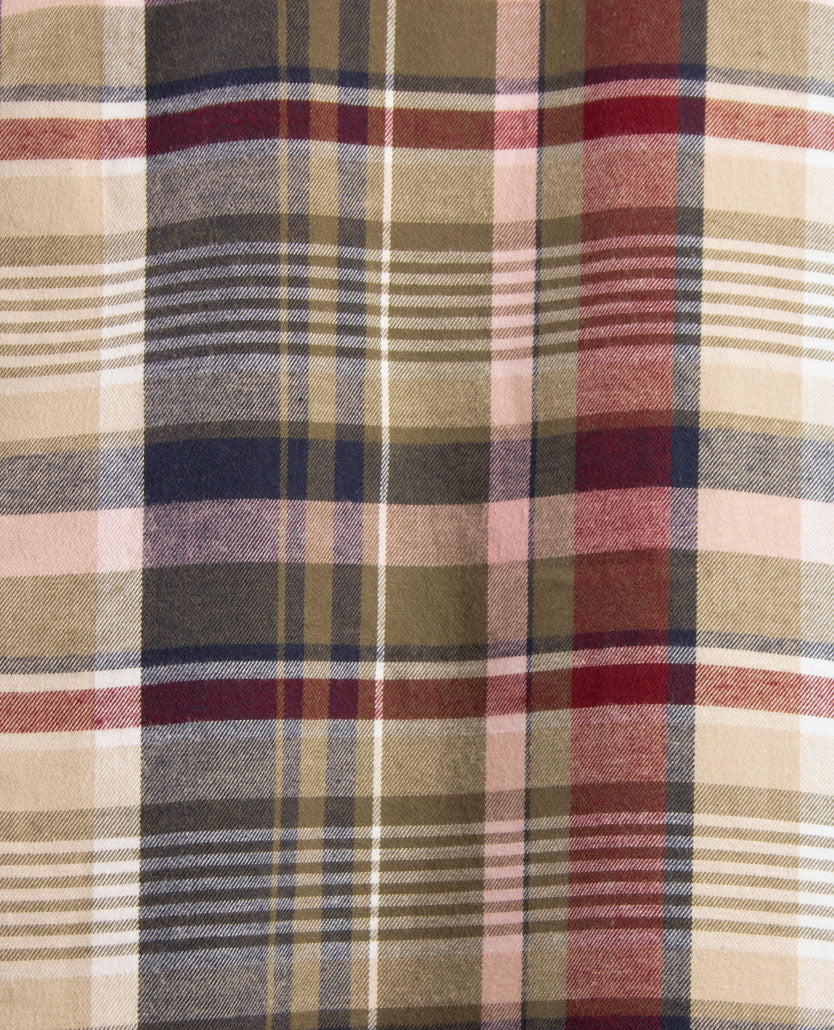 Brax - Daniel C - Flanel - Grote ruit met khaki, navy, bordeaux en rose