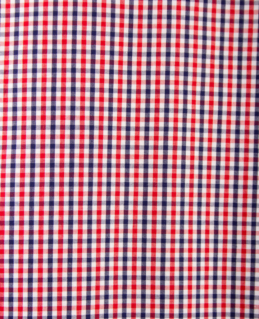 Brax - Daniel C - Overhemd in ruitje - Rood, wit, blauw