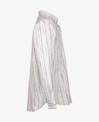 Brax - Daniel S - Overhemd - Streep Navy met kahki, blue en wit