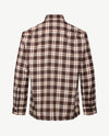 Brax - Kay C - Overhemd in ruitje - Flannel - Navy, wit en cognac