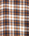 Brax - Kay C - Overhemd in ruitje - Flannel - Navy, wit en cognac