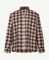 Brax - Kay C - Overhemd in ruitje - Flannel - Navy, wit en cognac