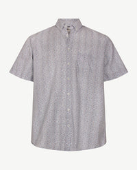 Brax - Dan P - Overhemd - Dessin golfjes blauw, wit en bleu en khaki