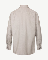 Brax - Herenoverhemd - Daniel C - Flanel - pied de poule - Grijs met wit