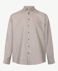 Brax - Herenoverhemd - Daniel C - Flanel - pied de poule - Grijs met wit