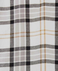 Brax - Overhemd heren - Daniel C - Flanel - Grote ruit - Antraciet met beige en off-white