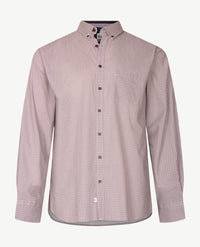 Brax - Herenoverhemd - Daniel P - Werkje met navy, choco en off-white