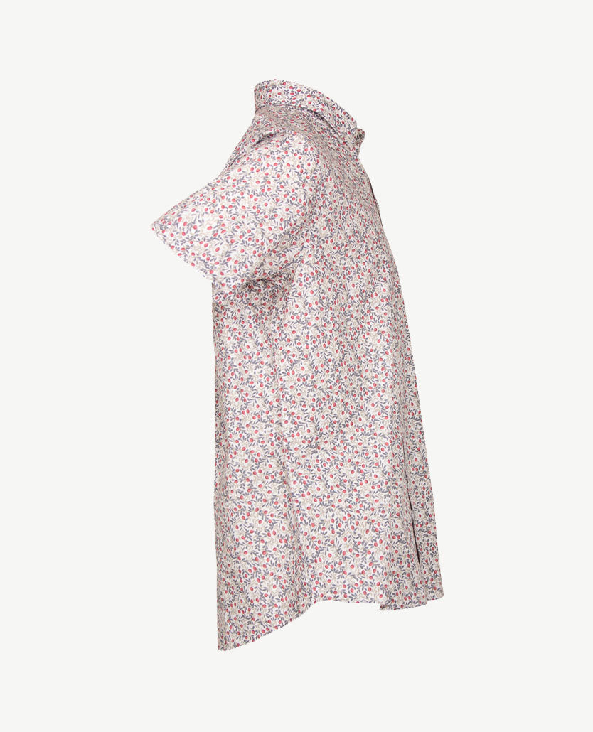 Brax - Dan P - Overhemd - Dessin kers, grijs, beige, wit en rood