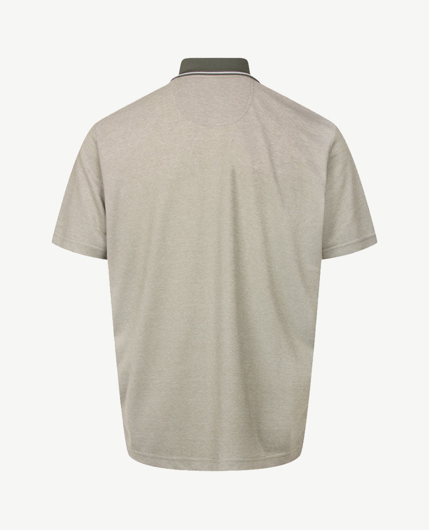 Brax - Polo Petter - Jersey - Kakhi met wit pinpoint
