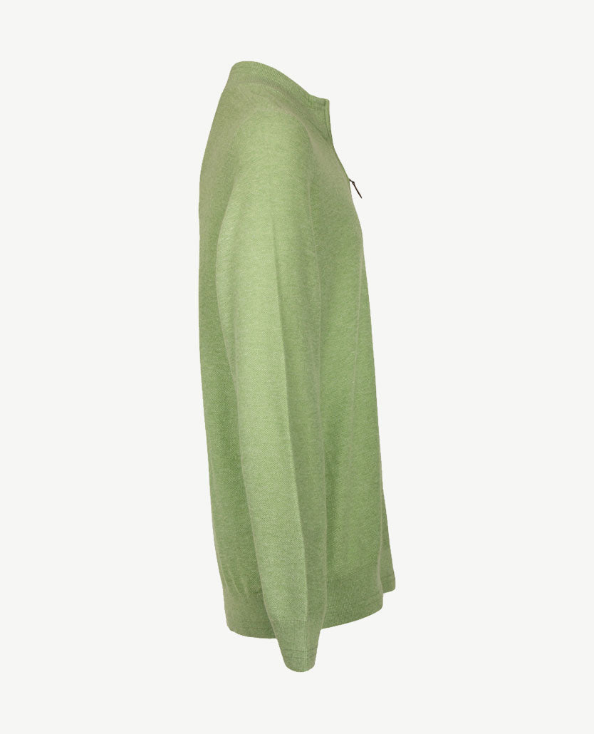 Brax - Gebreide polo Steffen - katoen - met rits - Groen