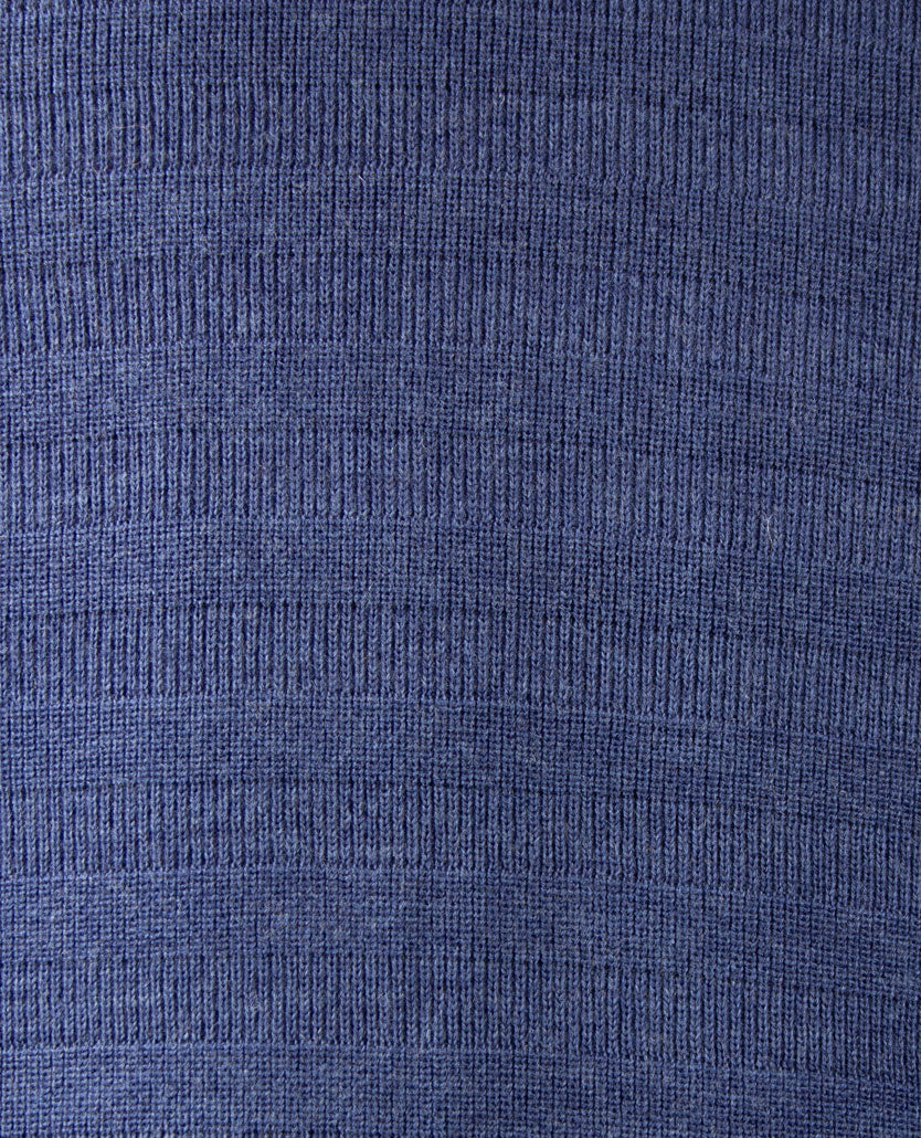 Brax - Gebreide herenpolo Steffen - met rits - Rafblauw