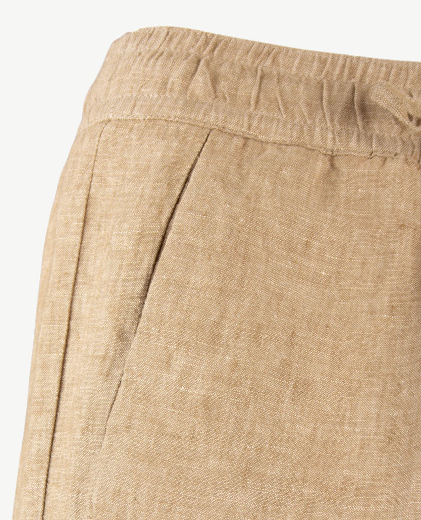 Brax Raphaela - Farina - Elastiek rondom - Linnen - Korte lengte - Almond