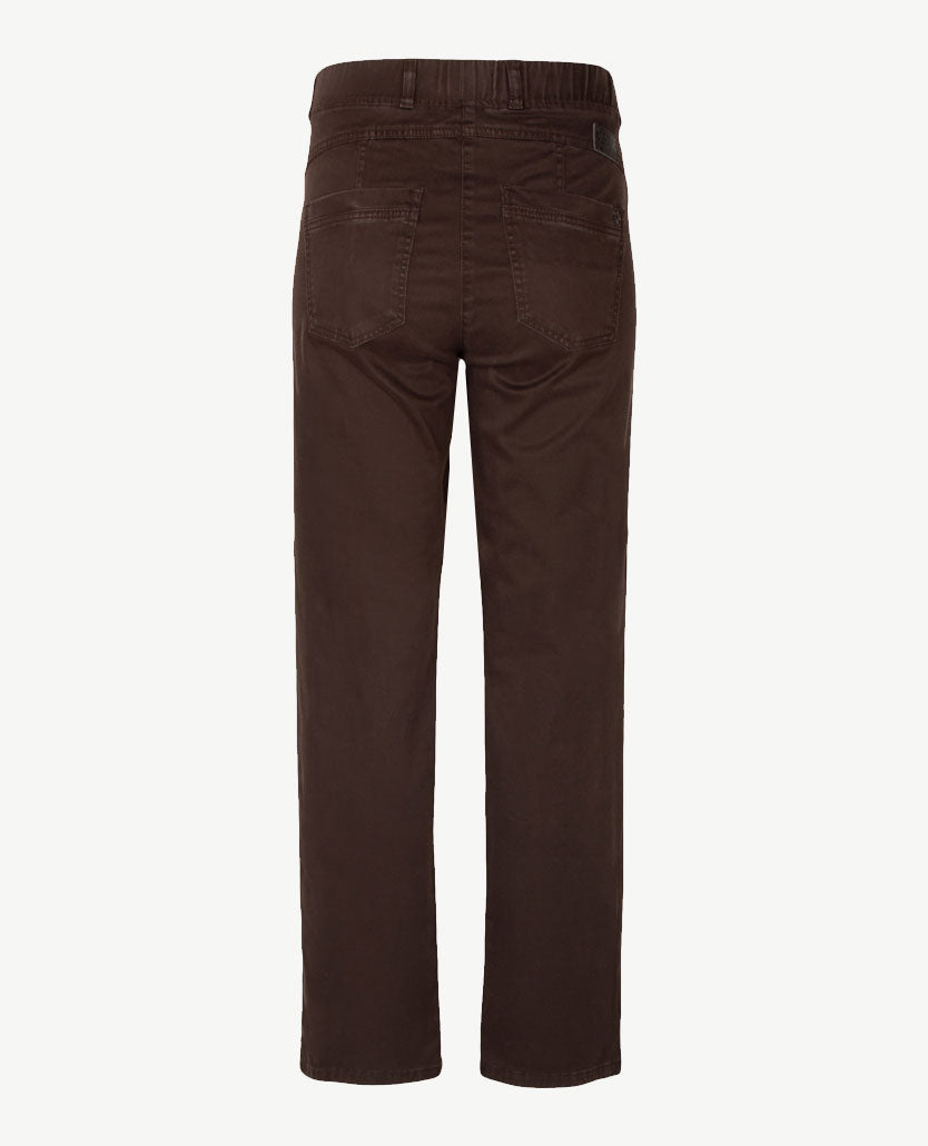 Brax Raphaela - Lavina Straight - Instapbroek dames met elastische band - Katoen - Choco