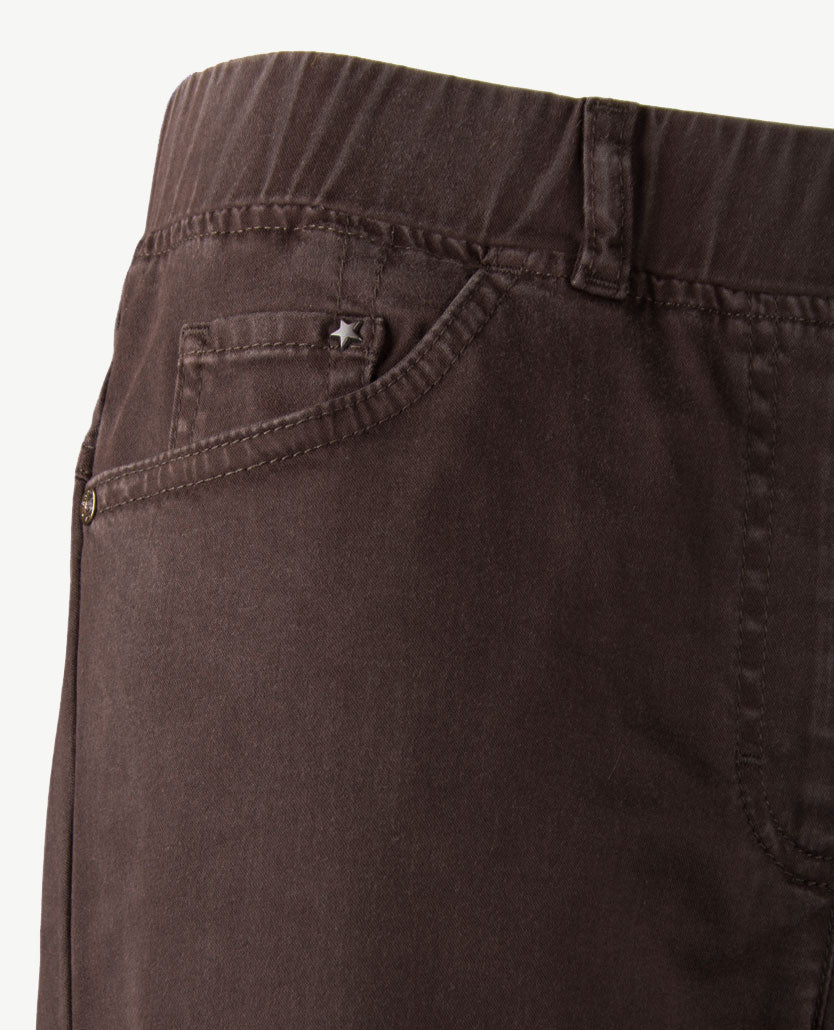 Brax Raphaela - Lavina Straight - Instapbroek dames met elastische band - Katoen - Choco