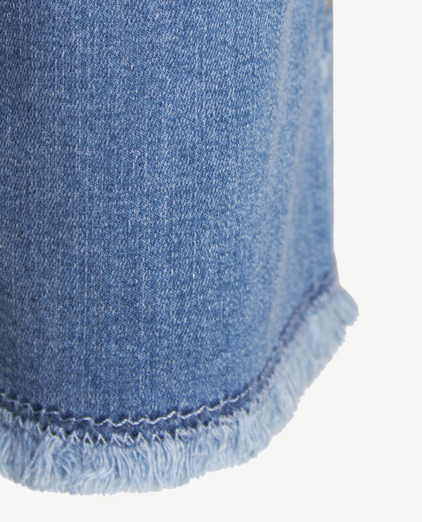 Brax Raphaela - Lavina Fringe - Elastiek rondom - jeans - 6/8 lengte - blauw bleached