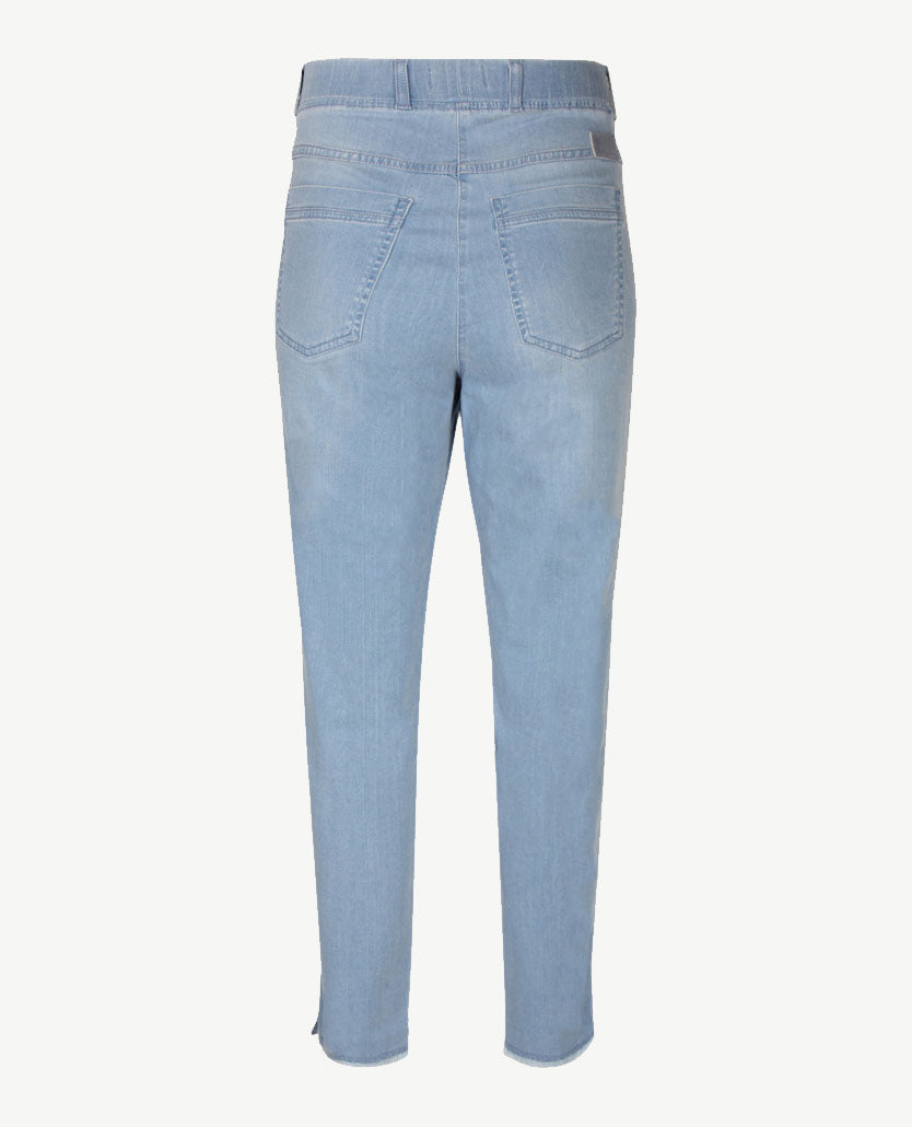 Brax Raphaela - Lavina Fringe - Elastiek rondom - jeans - 6/8 lengte - Light blue