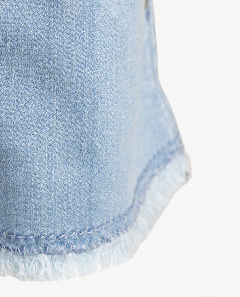 Brax Raphaela - Lavina Fringe - Elastiek rondom - jeans - 6/8 lengte - Light blue