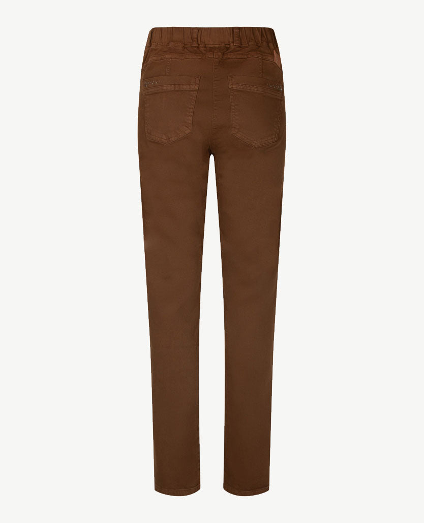 Brax Raphaela - Lavina Joy - Instapbroek dames met elastische band - Jeans - Hazelnut
