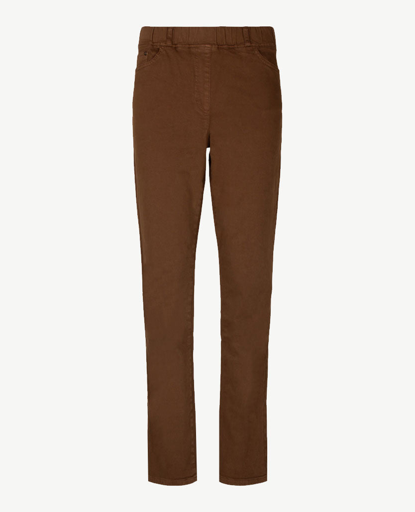 Brax Raphaela - Lavina Joy - Instapbroek dames met elastische band - Jeans - Hazelnut