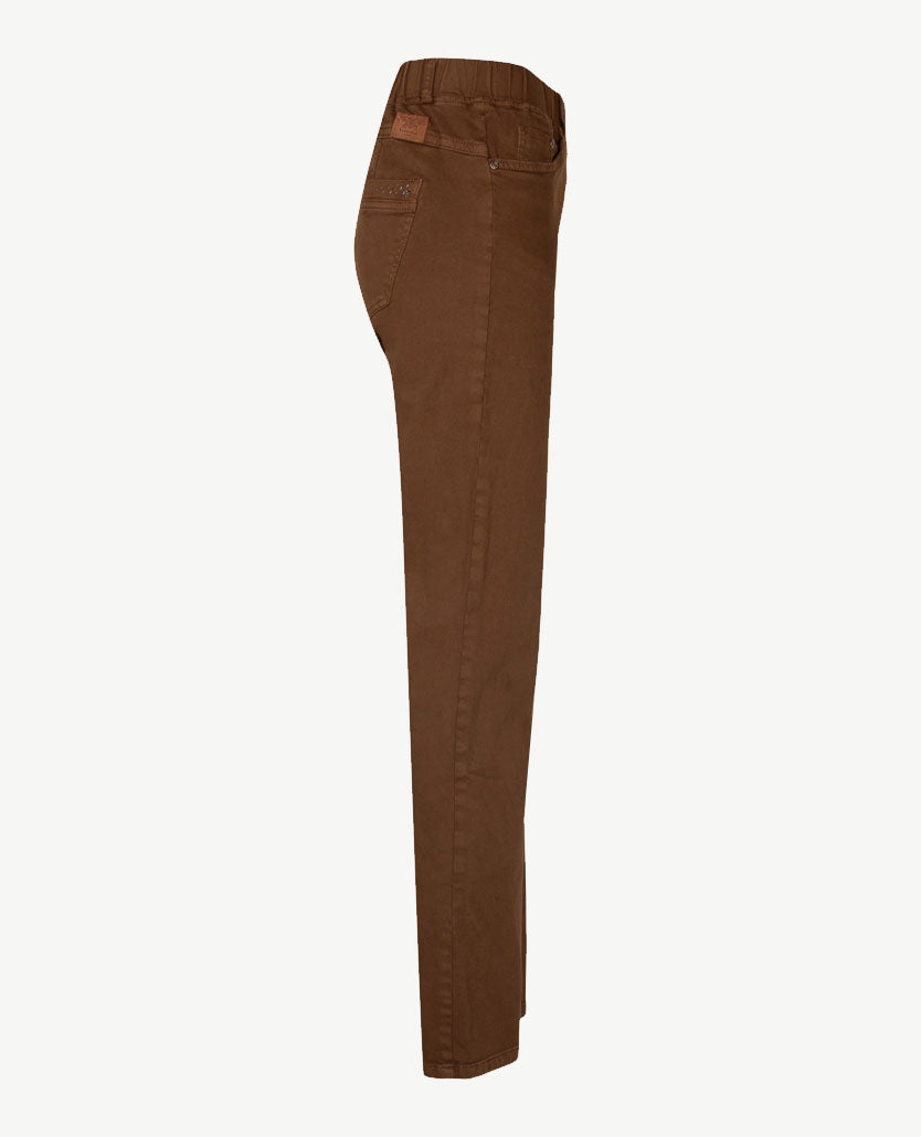 Brax Raphaela - Lavina Joy - Instapbroek dames met elastische band - Jeans - Hazelnut