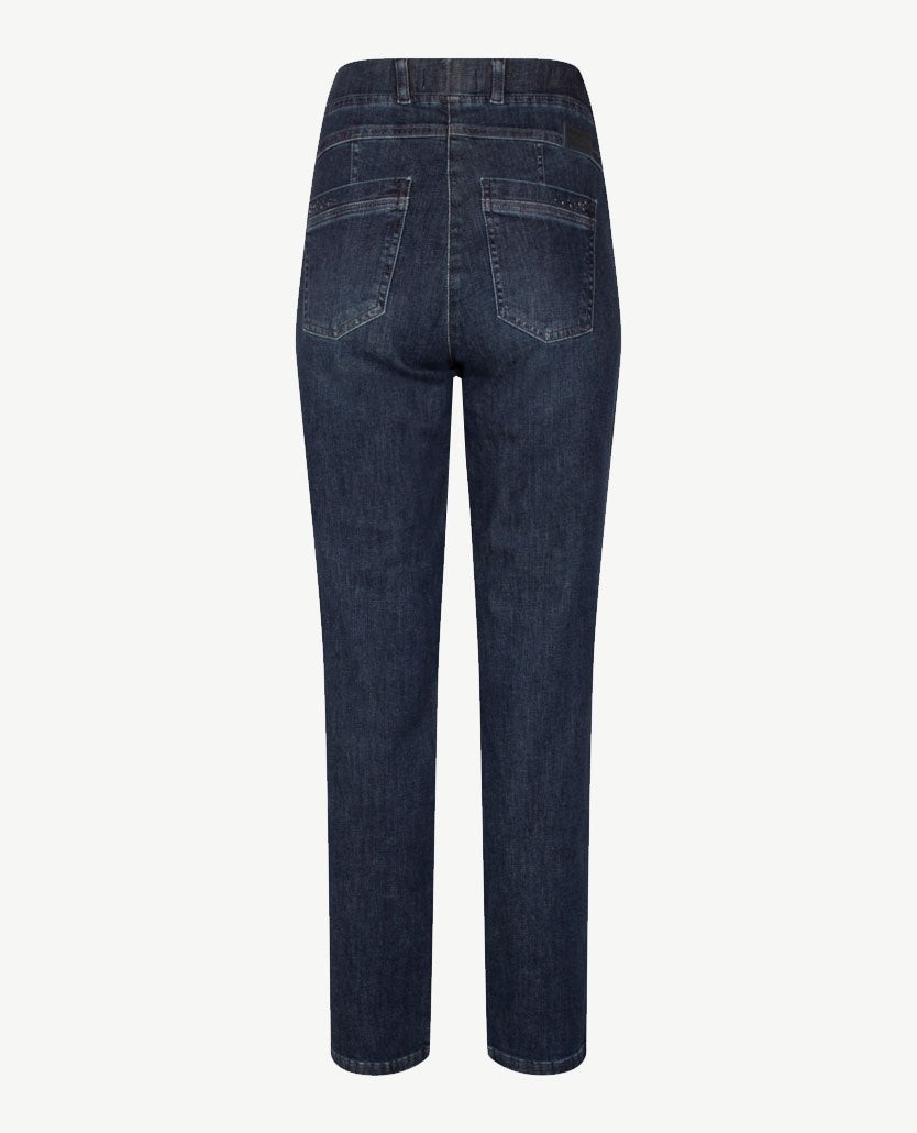 Brax Raphaela - Lavina Joy - Instapbroek dames - Elastiek rondom - jeans - Washed dark blue