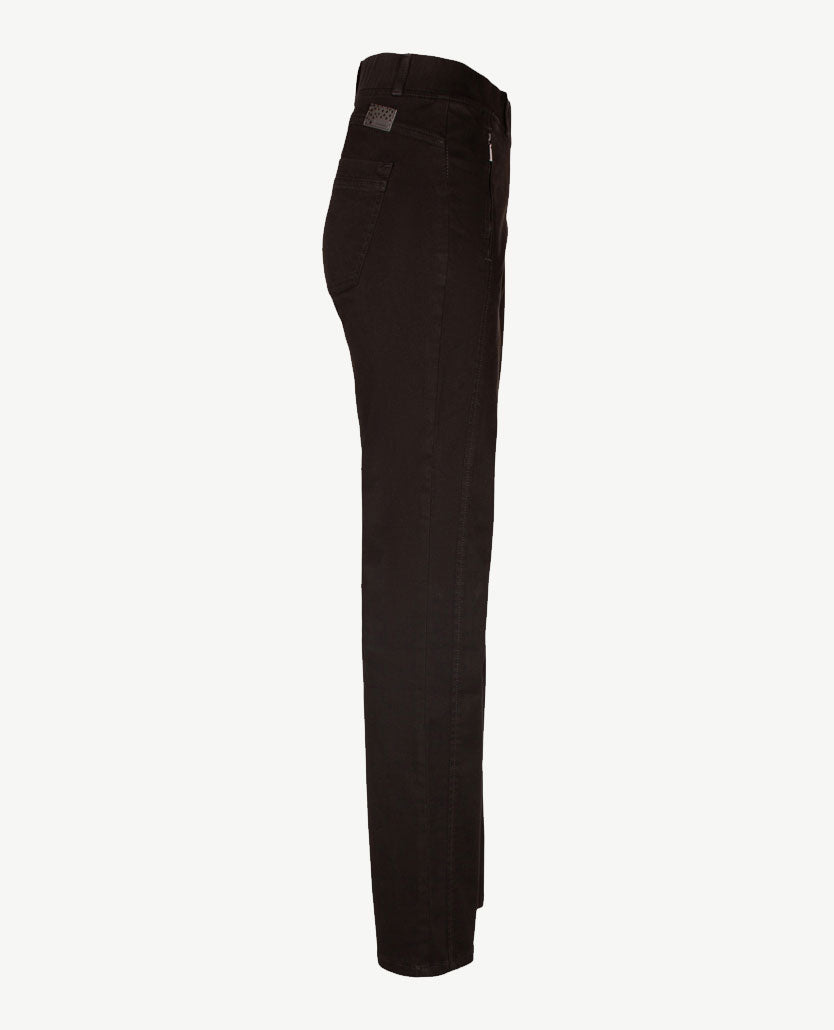 Brax Raphaela - Lavina Zip - Elastiek rondom - winterkatoen - Normale lengte -  Zwart