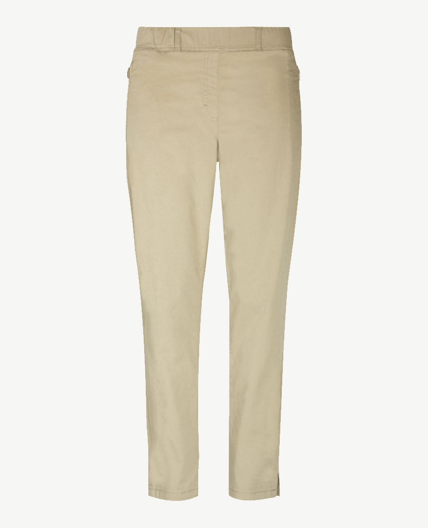 Brax Raphaela - Lavina Zip 6-8 lengte - Elastiek rondom - katoen - Licht khaki