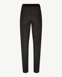 Brax Raphaela - Lillyth - Instapbroek dames met elastische band - jersey - Klein ruitje - Grijzen met zwart