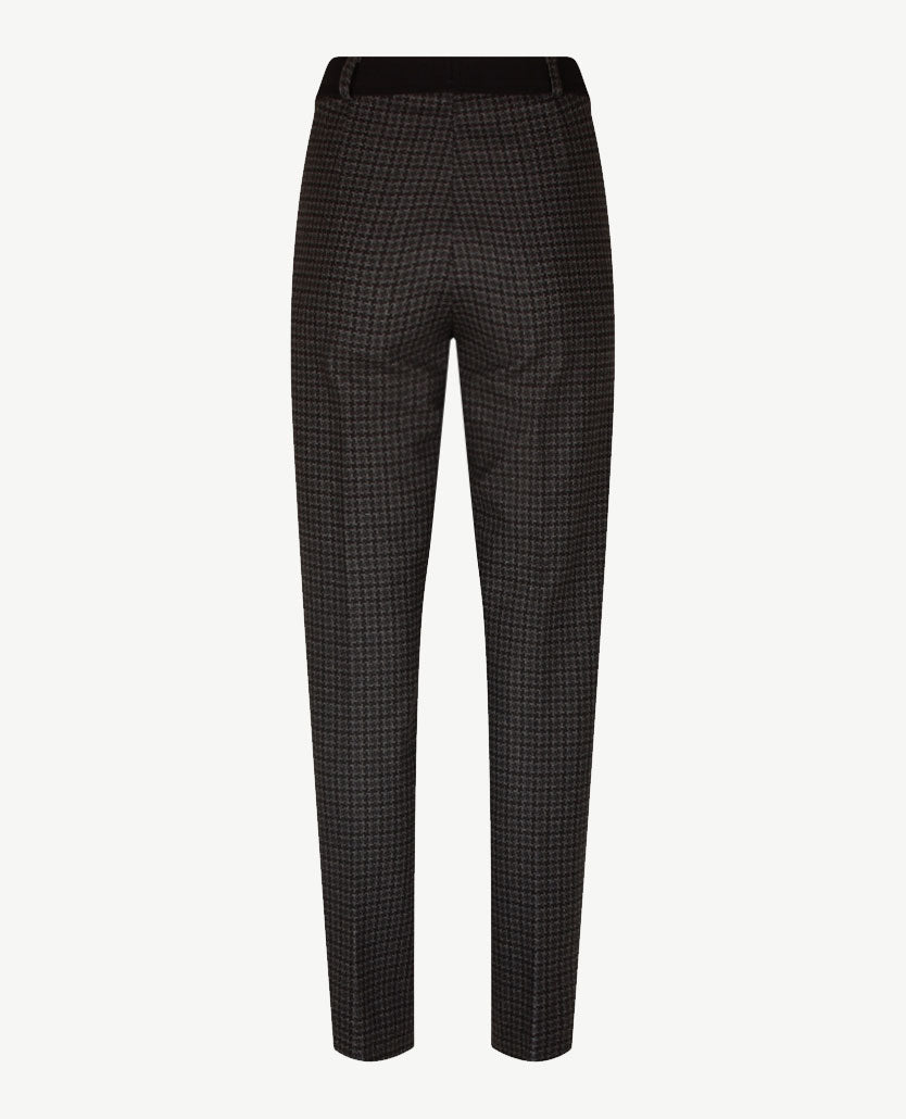 Brax Raphaela - Lillyth - Instapbroek dames met elastische band - jersey - Klein ruitje - Grijzen met zwart