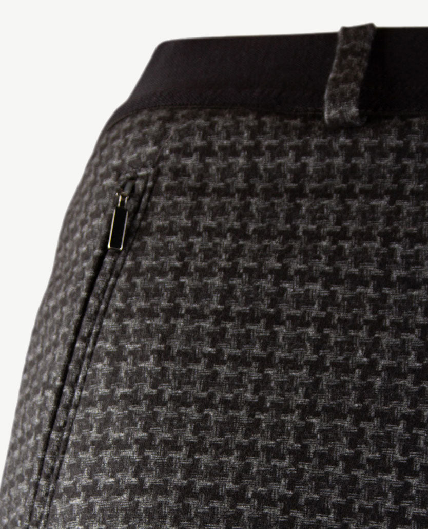 Brax Raphaela - Lillyth - Instapbroek dames met elastische band - jersey - Klein ruitje - Grijzen met zwart