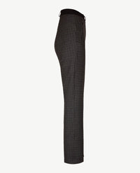 Brax Raphaela - Lillyth - Instapbroek dames met elastische band - jersey - Klein ruitje - Grijzen met zwart