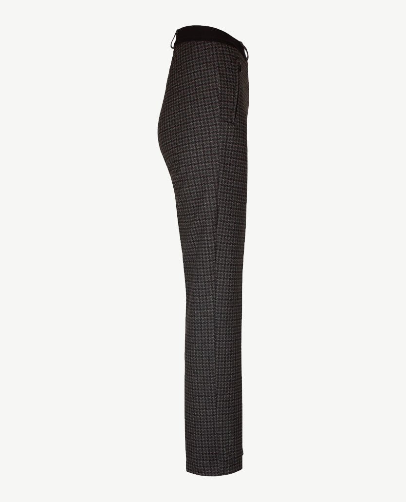 Brax Raphaela - Lillyth - Instapbroek dames met elastische band - jersey - Klein ruitje - Grijzen met zwart