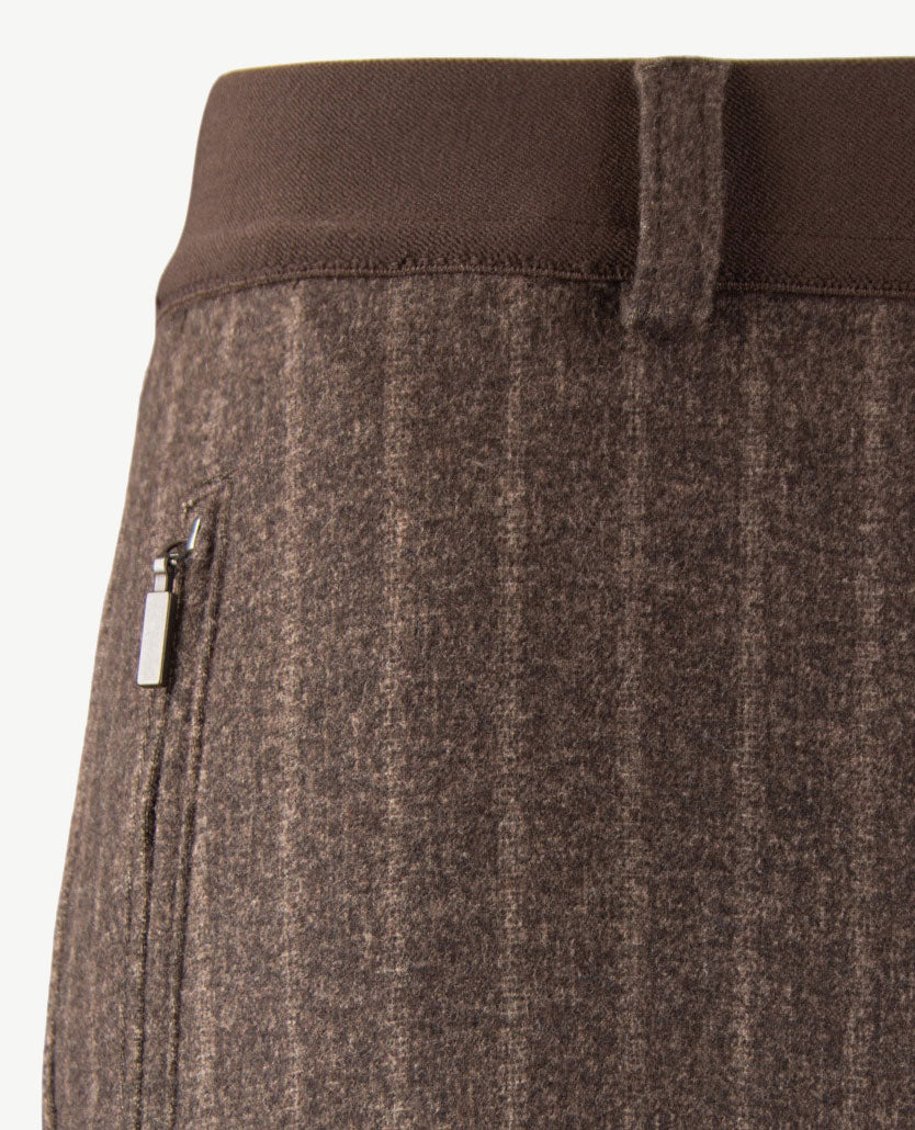 Brax Raphaela - Lillyth - Instapbroek dames met elastische band - Streep - Choco met beige