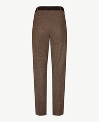 Brax Raphaela - Lillyth - Instapbroek dames met elastische band - jersey - Visgraatje met glansje - Choco met beiges