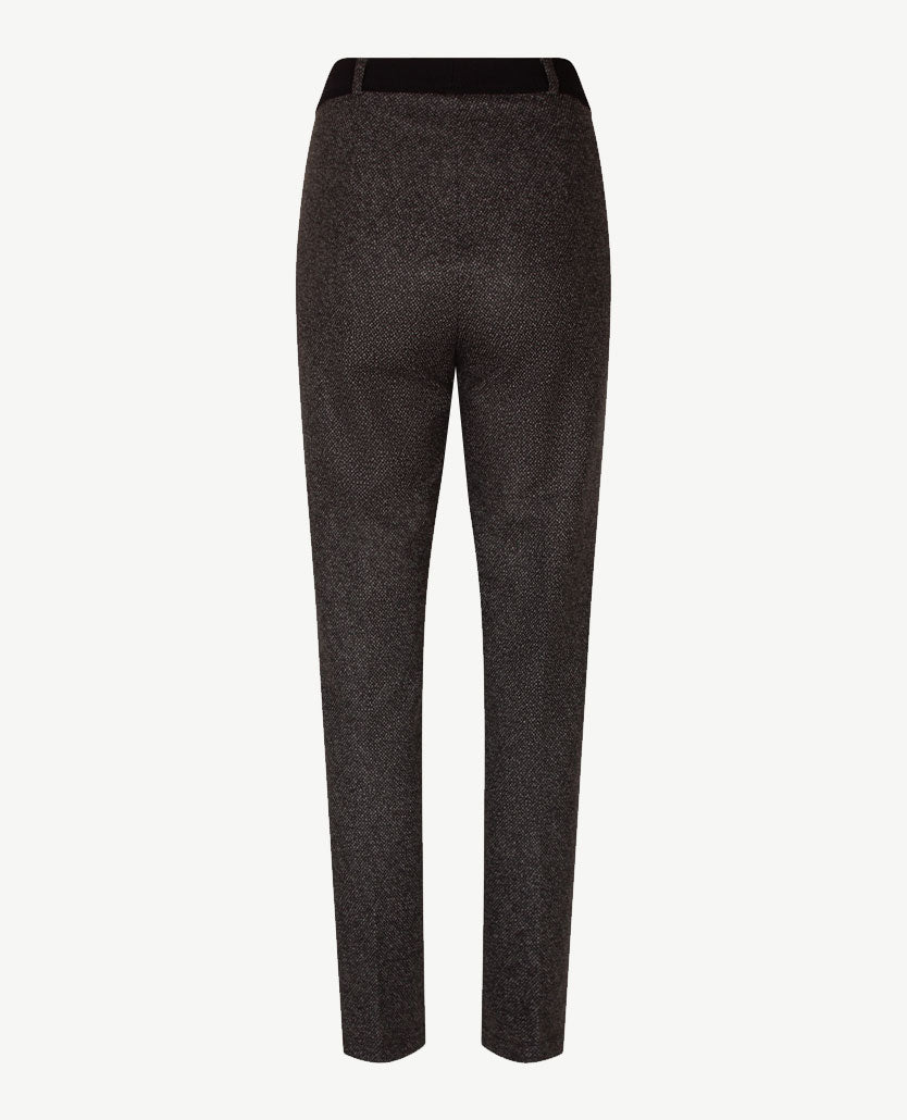 Brax Raphaela - Lillyth - Instapbroek dames met elastische band - jersey - Werkje - Grijzen met zwart