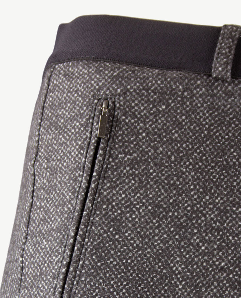 Brax Raphaela - Lillyth - Instapbroek dames met elastische band - jersey - Werkje - Grijzen met zwart