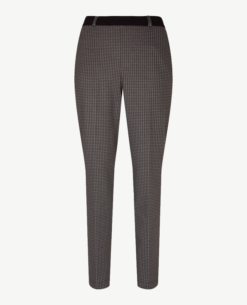 Brax Raphaela - Lillyth - Elastiek rondom jersey -  Korte lengte - Pied de poule - Zwart met antraciet grijs
